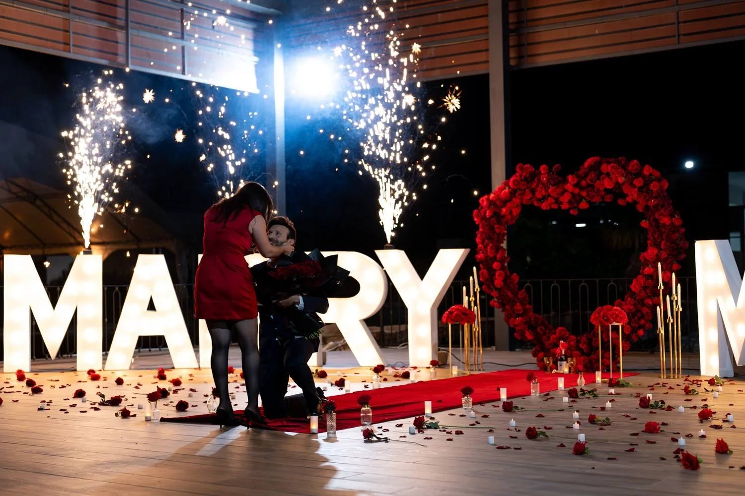 Propuesta romántica de noche